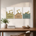 Premium Tawakkul, Shukr & Sabr Islamic Wall Art Set – Gold Acrylic Calligraphy (Pack of 3)